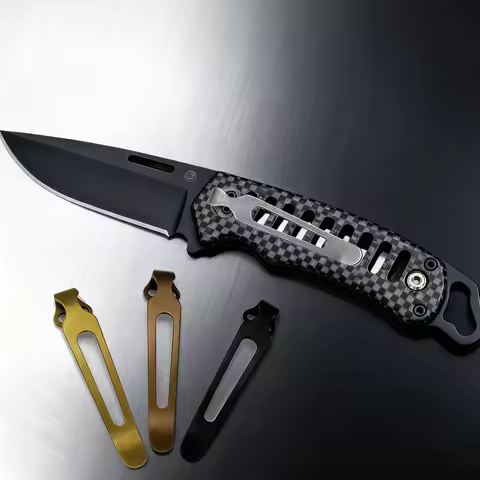 High Quality Titanium Pocket Knife Waist Clip Lightweight Back Clip Compatible With ZT 0022 0609 Fol