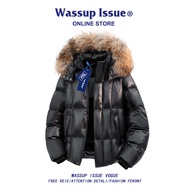 WASSUP ISSUE | เสื้อโค้ทผู้ชายแบบมีหมวกคลุมศรีษะ หนาและกันหนาว
