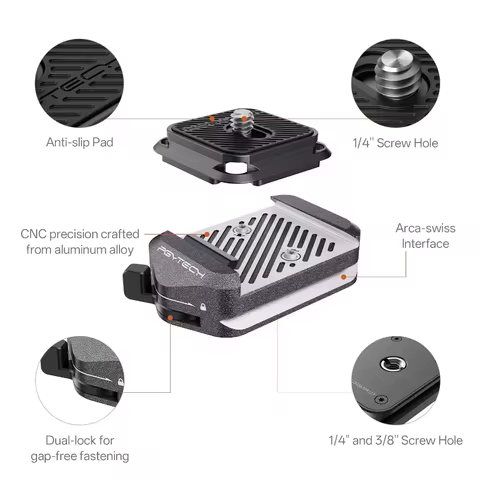 PGYTECH Arca-Type Quick Release Clamp & Plate V2 Set