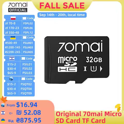Original 70mai Micro SD Card TF Card UHS-3 Level for 70mai T800 X800 A810 A510 A800SE A800S A500S A2