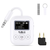 1Mii Bluetooth 5.3 トランスミッター レシーバー OLED ディスプレイ付き 一台二役 Bluetooth オーディオ 送信機&受信機 25 時間連続運転 2台同時接続 aptX A