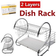 CT New Arrival 2 Layer Stainless Dish Drainer Rack Dish Rack Kitchen Organizer