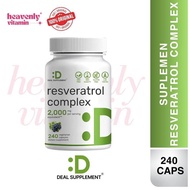Deal Supplement Resveratrol Complex 2,000 mg - 240 Veggie Capsules, Non-GMO, Gluten Free
