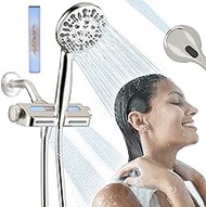 JONKEAN Brushed Nickel Filtered Shower Head with Handheld Spray Combo, Dual 2 in 1 Spa Shower Heads with Filter for Hard Water, Multi-Functional High Pressure Filtering Shower with Extra Long Hose