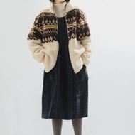 【少女費爾島】美式復古/文藝花紋/羊羔毛外套