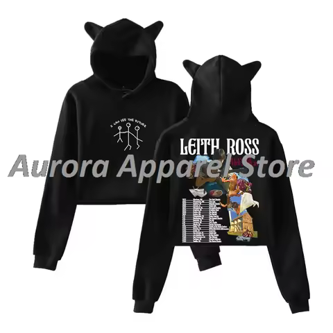 Leith Ross I Can See The Future Tour Merch Pullover Female Cat Ears Hoodie Long Sleeve Tee