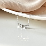 [ALUMI] 8 Knots Silver Chain|S925 Sterling 8-Character Knot Bow Short Necklace Jewelry