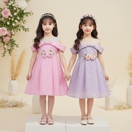 Yuffie - Girls' Party Dress for Eid 2026 - Formal Dress for Ramadan Girls 2-12 Years Y913