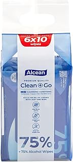 Alcean [Bundle of 6] Alcohol Disinfectant Wipes 10s x 6 packs