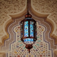 Retro Bohemian Ceiing Light Wrought Iron Pendant light Southeast Asian Turkish Mosaic Hainging Lamp 