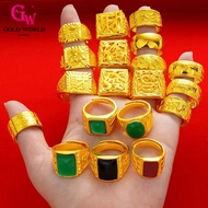 GW Jewellery Fashion Accessories Cincin Lelaki Emas Korea Cop Belah Rotan Bangkok 916 Tulen Adjustable 24k Gold Rings for Men