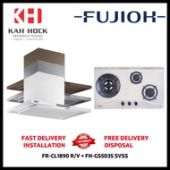 FUJIOH FR-CL1890 R/V 900MM CHIMNEY COOKER HOOD + FH-GS5035 SVSS W/3 DIFFERENT BURNER SIZE STAINLESS STEEL GAS HOB