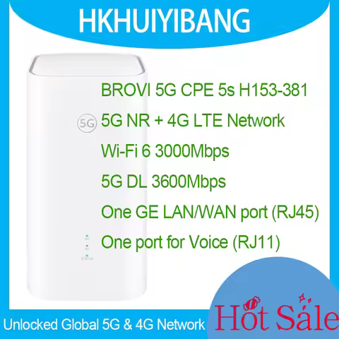 Unlocked BROVI 5G CPE 5s H153-381 WiFi 6 AX3000 Mobile Wireless Router Dual Band 5G 4G LTE CAT18 Sim