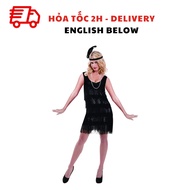 1920s Black Flapper Cosplay Costume For Ladies - 1920s Black Flapper Dress For Ladies TPHT32