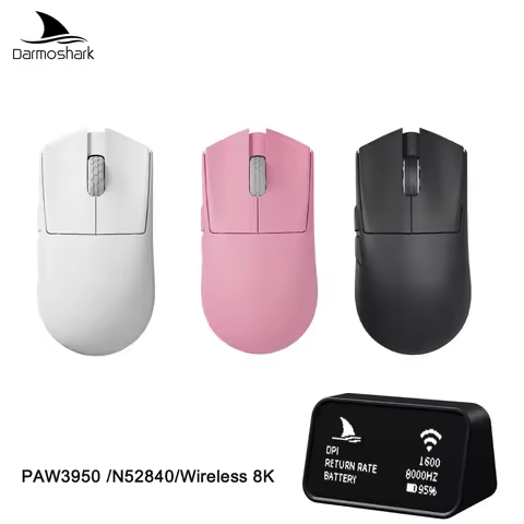 Darmoshark M3Micro V2 Gaming Mouse PAW3950 Dual 8K Wireless Game Macro Small Hand Mouse Nordic N54L 