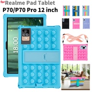 for Realme Pad Tablet P70 Pro 12 inch Tablet Case Ajustable Stand Shockproof Cover Tablet Soft Silic