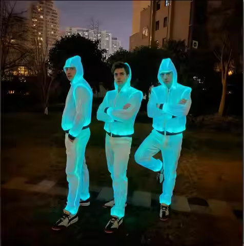 LED Optic Fiber Tron Suit Luminous Clothing Stage Performance Costume for Celebration Dancing Entert