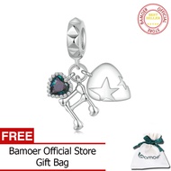 BAMOER Solid 925 Sterling Silver Classic Music/Bass Charm Bead fit Charm Bracelet Jewelry DIY 925 Ba