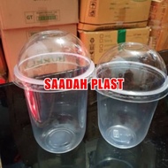 T7tiunf @50Set Oval Plastic Cup 14Oz 16Oz + Convex Lid / U Cup Pp Round - Oval 14Oz Lid