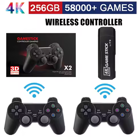 GD10 4K HD Retro Gaming Console with Dual 2.4G Controllers & Ergonomic Design, Multi-Emulator for PS