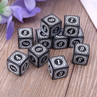 GOO 10Pcs D6 Polyhedral Dice Square Edged Numbers 6 Sided Dices Beads Table Board Game f Bar Club Pa