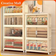 Magnetic Door High Transparent Plastik Almari Baju Chest Clothes Drawer Cabinet Storage Box Organizer Cupboard