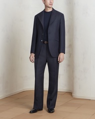 WARDROBE MINISTRY - เบลเซอร์ The Roman Wool-Linen-Silk Blend Blazer in Midnight Blue