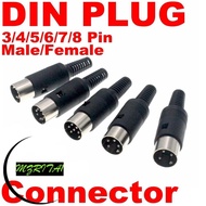 MARITA1 DIN Male Female Plug, 3pin 4pin 5pin 6pin 7pin 8 Pin Chassis Cable Audio AV Connector Adapte
