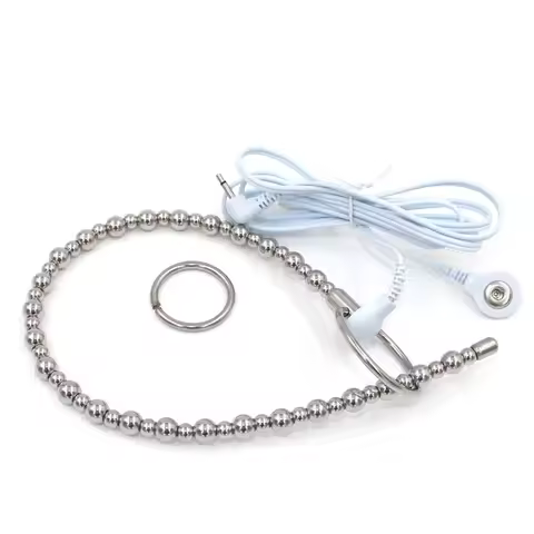 Electric Urethral Adult Shock Penile Enlargement Stimulation Bendable Bead Urethral Dilator Plug 35c