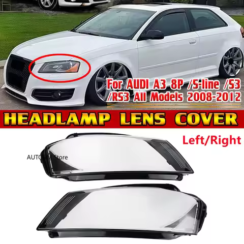 Car Front Headlight Headlamp Lens CoverFor Audi A3 8P S-line S3 RS3 facelift 2008-2012 8P0941003 8P0