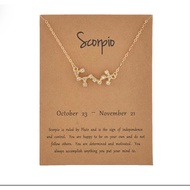 Trendy Shiny Crystal Star Zodiac Sign 12 Constellation Pendent Necklace