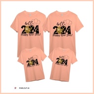 ✓ § ◪ PEACH FUZZ COTTON SPANDEX Color of the Year 2024 Family Shirt Set New Year Shirt Year of the