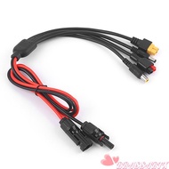 BRASSARTX  Wire, 1m Length 4 in 1  Panel Extension Cable, Connector MC4 to DC5521 7909 XT60 Female C