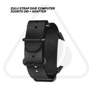 Zulu Nylon Diving Watch Strap Dive Computer D6I 24mm + Suunto Scuba Diving Adapter