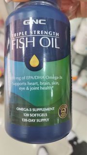 美國GNC fish oil 健安喜深海魚油120粒軟膠囊