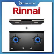 RINNAI RH-S3059-PBW 90CM BLACK SLIMLINE HOOD + RINNAI RB-2CGN 2 BURNER INNER FLAME GAS HOB