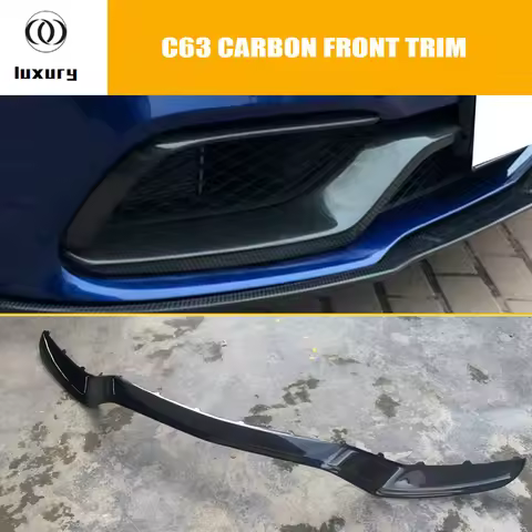 Carbon Fiber Front Bumper Lip With Side Splitter for Benz W205 C205 S205 C63 & C63s AMG Sedan Coupe 