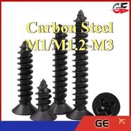 Black carbon steel KA countersunk self-tapping, wood screws, countersunk self-tapping screws, pointe