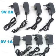 AC to DC 9V 1A 2A 2000MA 1000ma EU US UK AU plug 5.5mmx2.5mm power Supply Charger Adapter adaptor  M