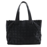 二手 Chanel Tote MM 新旅行系列手提包 A15991，尼龍帆布，意大利製造，黑色，單肩包/手提包，A4 尺寸，開口，女款