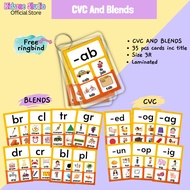 cvc ending sounds and blends flash cards reading cards