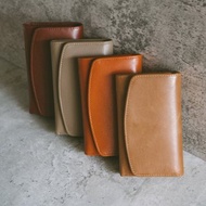 【禮盒】真皮三折皮夾 中夾 X-1442 淺油皮/黃棕V/紅棕V/灰N