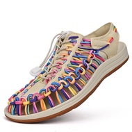 Shoes 🔥 รองเท้าแตะแบบถัก🔥 KENEN สไตล์ลำลอง ผู้ชาย รองเท้าแตะชายหาด สำหรับผู้หญิง (หลากสี) รองเท้าแตะ