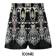 สินค้าใหม่ iCONiC COMELY SHORTS #5906 กางเกงผญ ขาสั้น ผ้าไหม พิมพ์ลาย กาเกงขาสั้น กางเกงทำงาน กางเกง