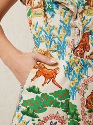 Lyn Around animals jungle Printed playsuit 全棉動物連體褲
