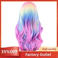 Colorful Rainbow Wig European & American Cosplay Wig in the Fringe Simulation Scalp Party Ghost Fest