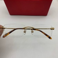 High-quality men's eyeglass frames with 3-piece gold-plated titanium au750 fullbox