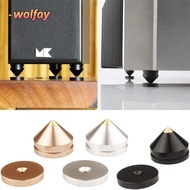 WOLFAY Spikes Cone Floor Foot Nail, Aluminium Alloy Metal Disc Player Shock Absorber Audio Speaker Feet Pad, Bookshelf Pads Speaker Tip Vertical Foot Rotary Stand