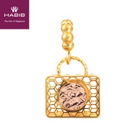 HABIB Oro Italia Caitriona Rose and Yellow Gold Charm, 916 Gold