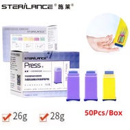 50Pcs 28G/26G Disposable Blood Collection Lancets/一次性采血针 Auto-retraction Needles Bloodletting Steril